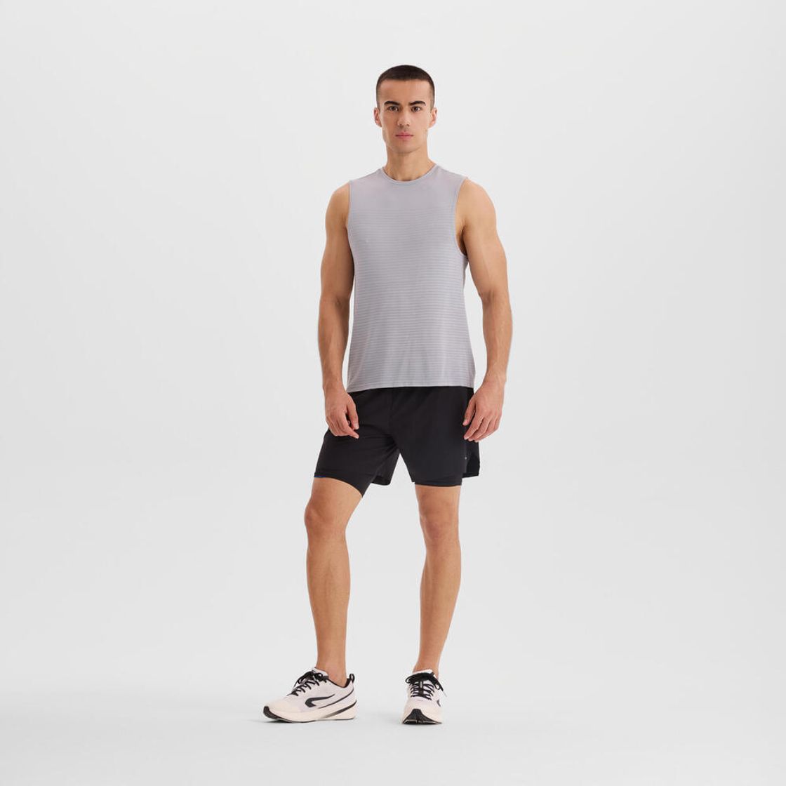 데카트론 남성 러닝 심리스 싱글렛 컴포트 500 실버 그레이(DECATHLON Men's Running Seamless Singlet Comfort 500 Silver Grey) - 6