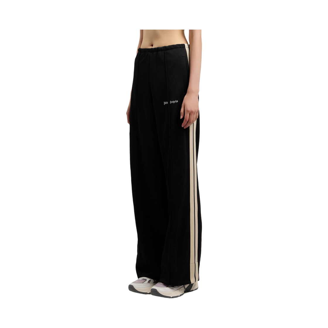 팜엔젤스 클래식 로고 트랙 루즈 팬츠 - 블랙 화이트(Palm Angels Classic Logo Track Loose Pants - Black Off White) - 3