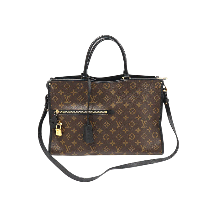 ITBTHBN3OC4A Louis Vuitton M43435 Black Monogram Canvas Popincourt MM 2-Way Bag