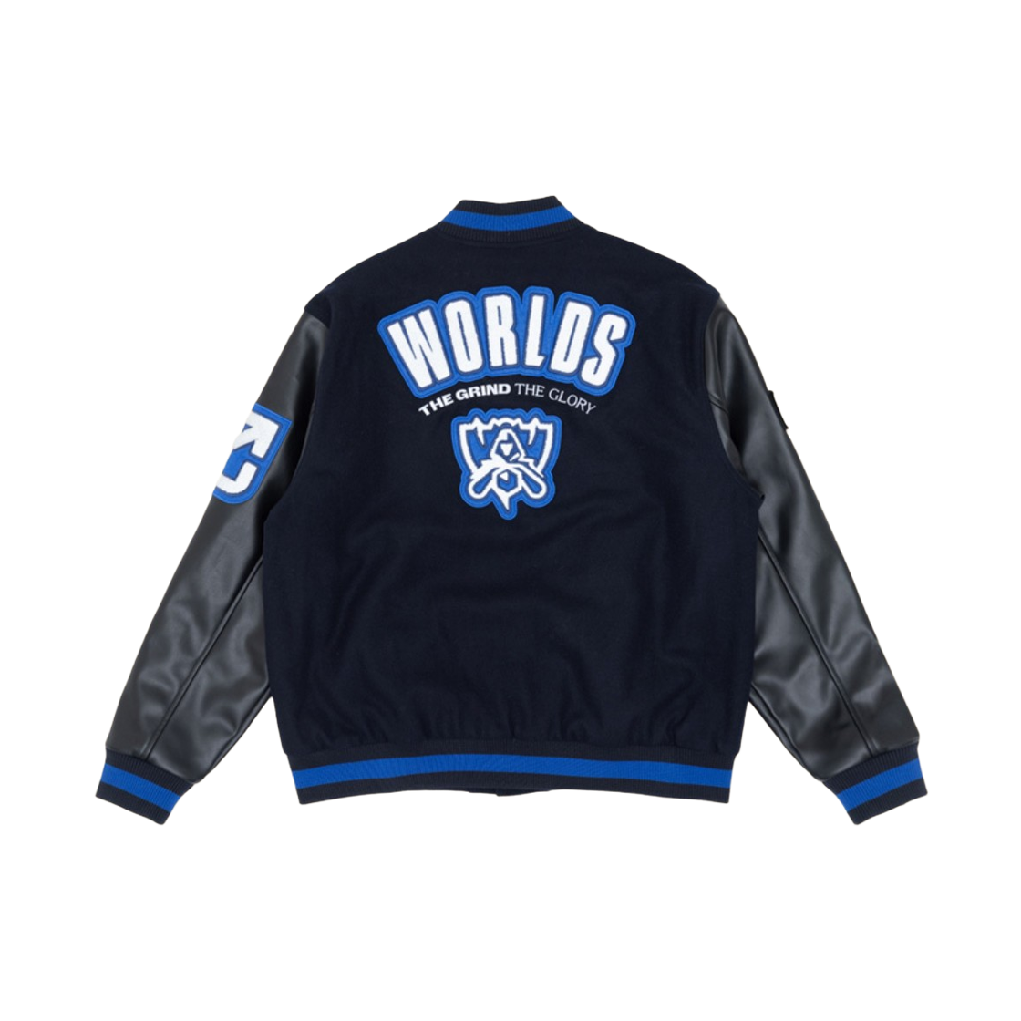 T1 2023 월드 바시티 자켓 블랙 블루 (논 마킹 버전)(T1 2023 Worlds Varsity Jacket Black Blue (Non Marking Ver.)) - 2