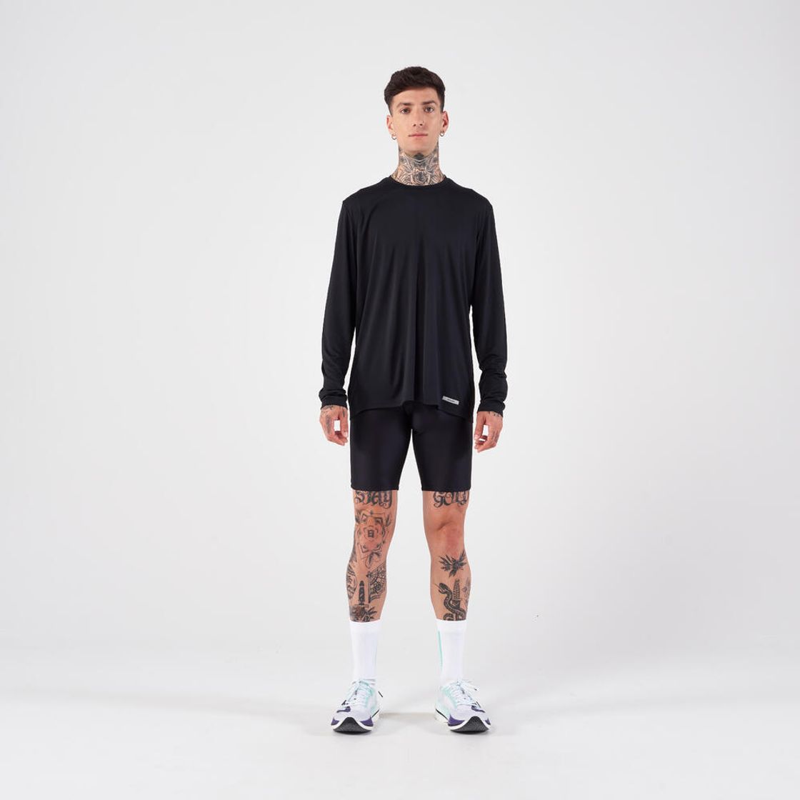 데카트론 남성 러닝 긴팔 티 런 드라이 100 스모크 블랙(DECATHLON Men's Running Long-Sleeved T-Shirt Run Dry 100 Smoke Black) - 3