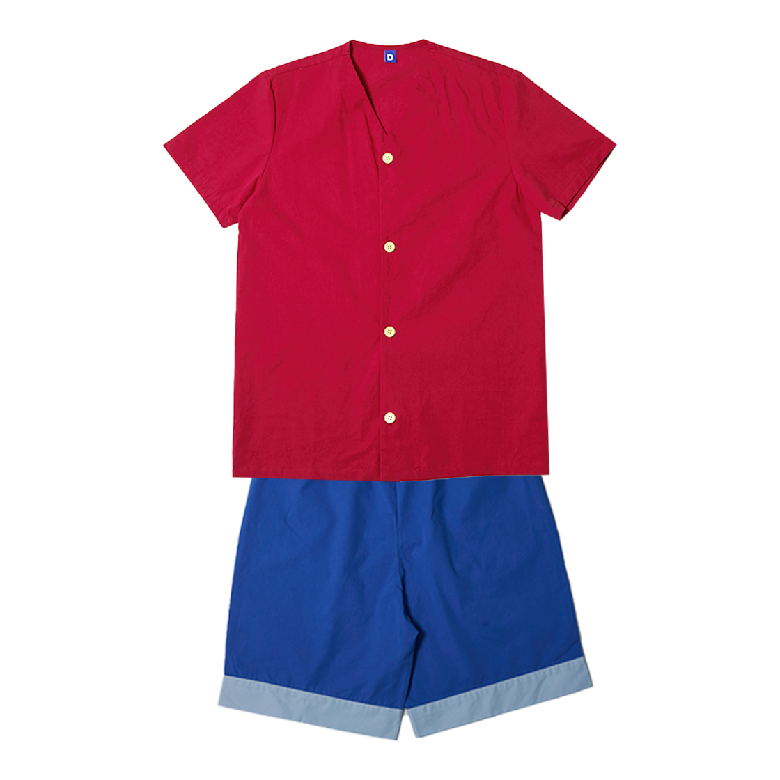 댄꼼마 x 원피스 루피 고무고무 반팔 잠옷(DANCOMMA × One Piece Monkey D. Luffy Gum-Gum Short Sleeve Pajama Set)