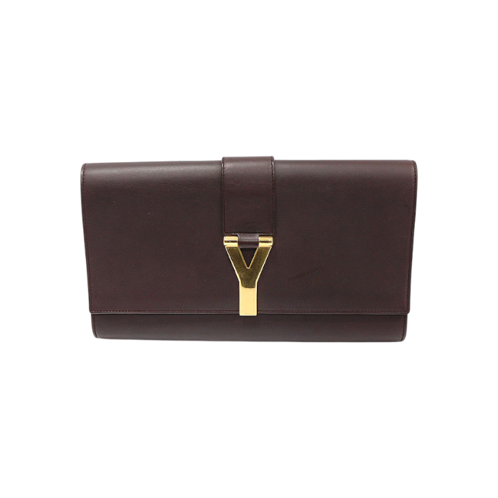 생로랑 312113 브라운 레더 카바시크 Y라인 플랩 클러치(Saint Laurent Brown Leather Cabas Y-Line Flap Clutch) - 1