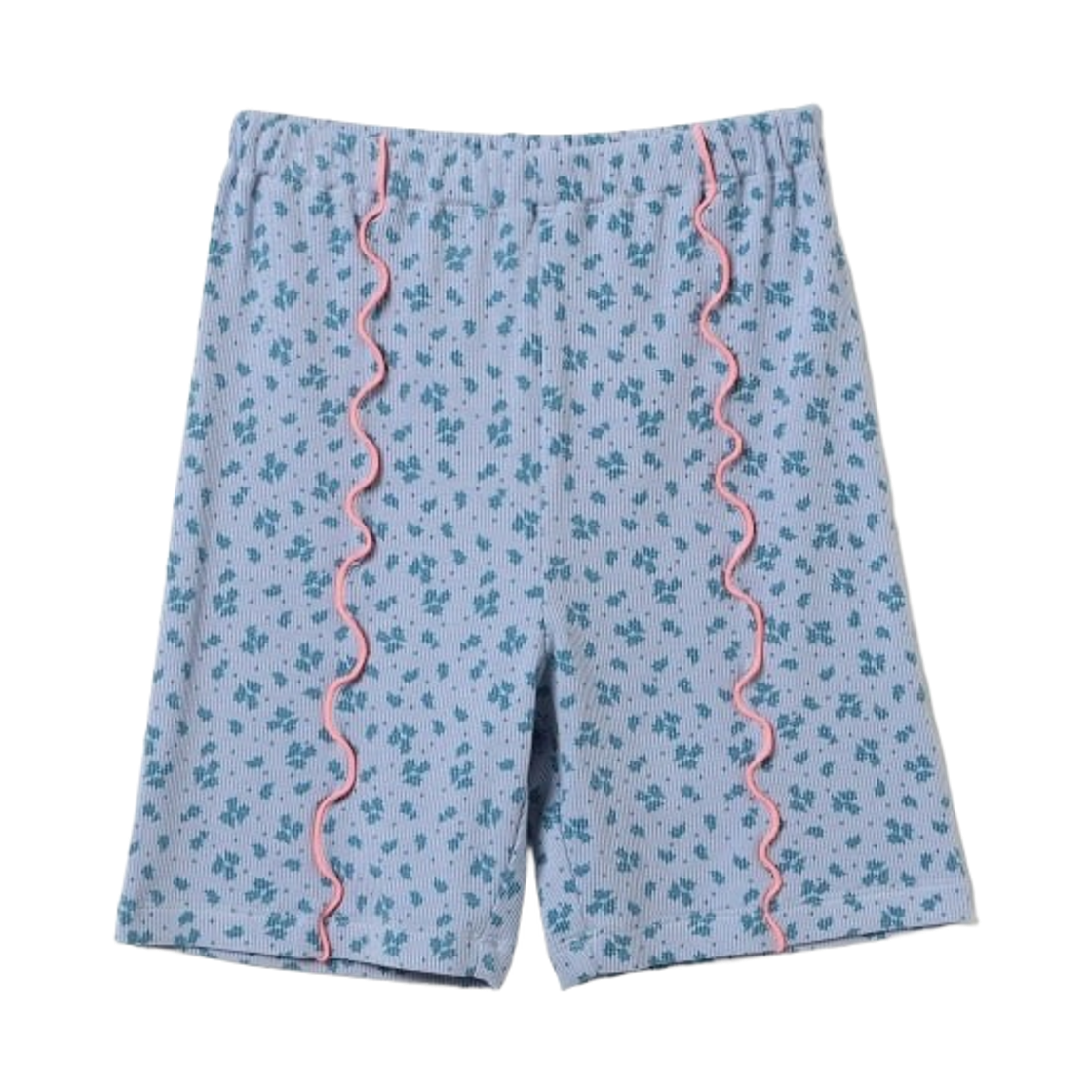 (키즈) 빔즈 미니 하프 레깅스 팬츠 퍼플 플라워 - 웹 한정((Kids) Beams Mini Half Leggings Pants Purple Flower - Web Exclusive) - 1