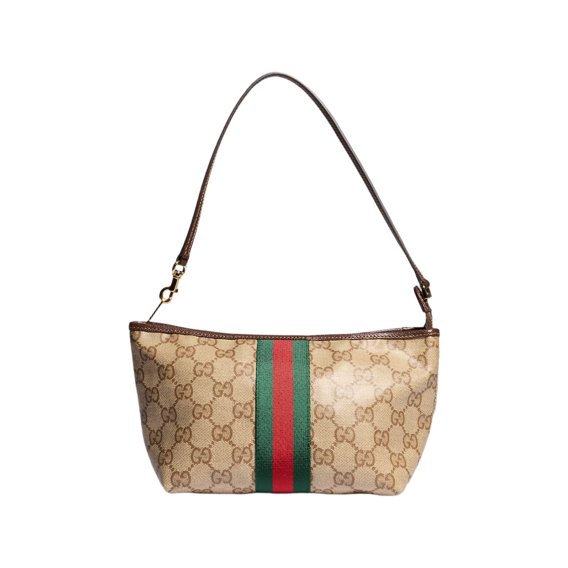 구찌 웹 스몰 파우치 샌드 다크 브라운(Gucci Web Small Pouch Sand Dark Brown) - 1