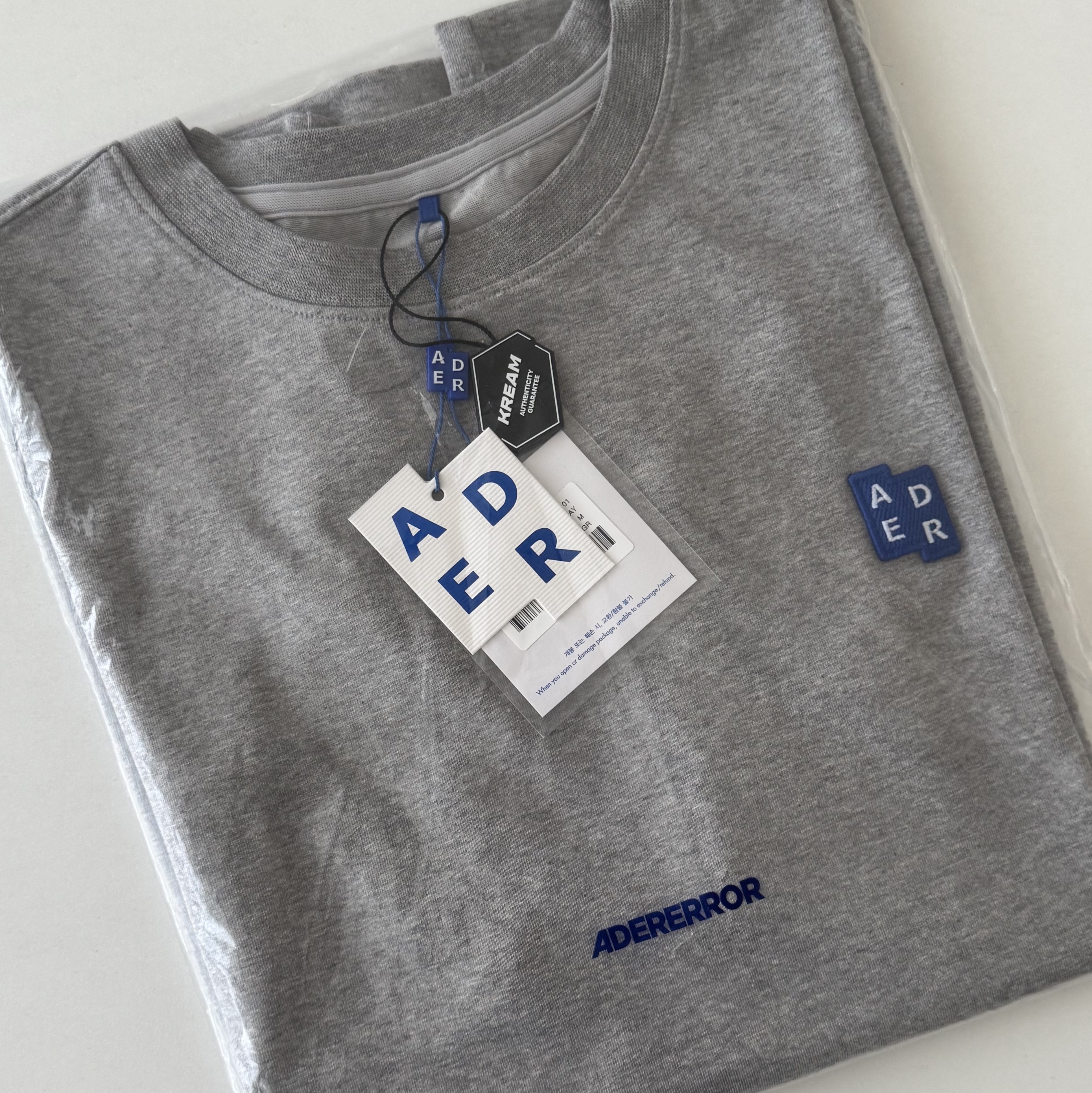 Ader Error Sig; TRS/BL Tag T-Shirt 01 Grey 착용 스타일