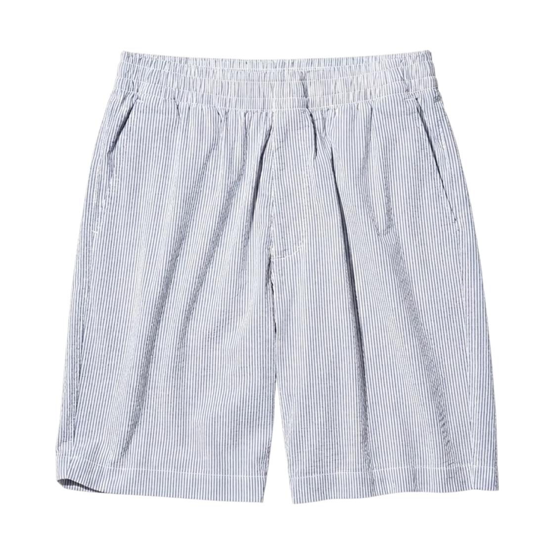 481584-64 Uniqlo Seersucker Stretch Easy Shorts Blue - JP