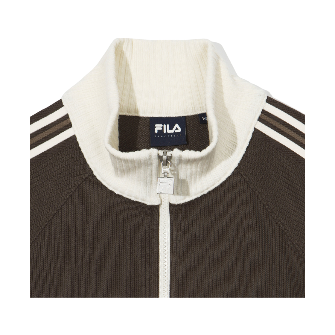 [6% 적립] 휠라 1911 여성 니트 트랙 집업 브라우니([6% 적립] FILA 1911 Women Knit Track Zip-up Dark Brownie) - 3