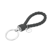 Bottega Veneta Logo Tag Keyring Grey