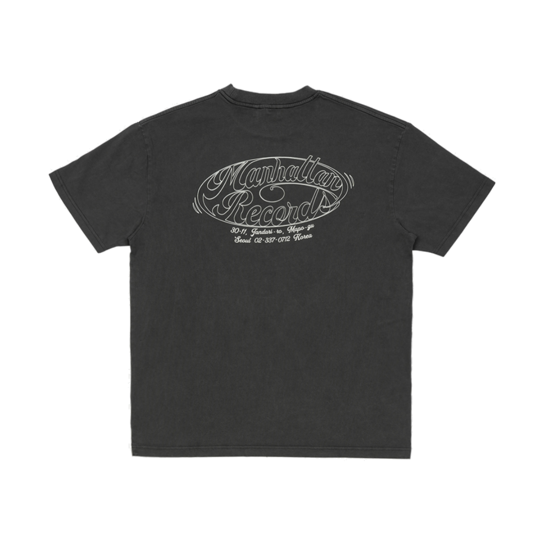 맨하탄 레코즈 피그먼트 라운드 로고 티 - 차(Manhattan Records Pigment Round Logo Tee - Charcoal)