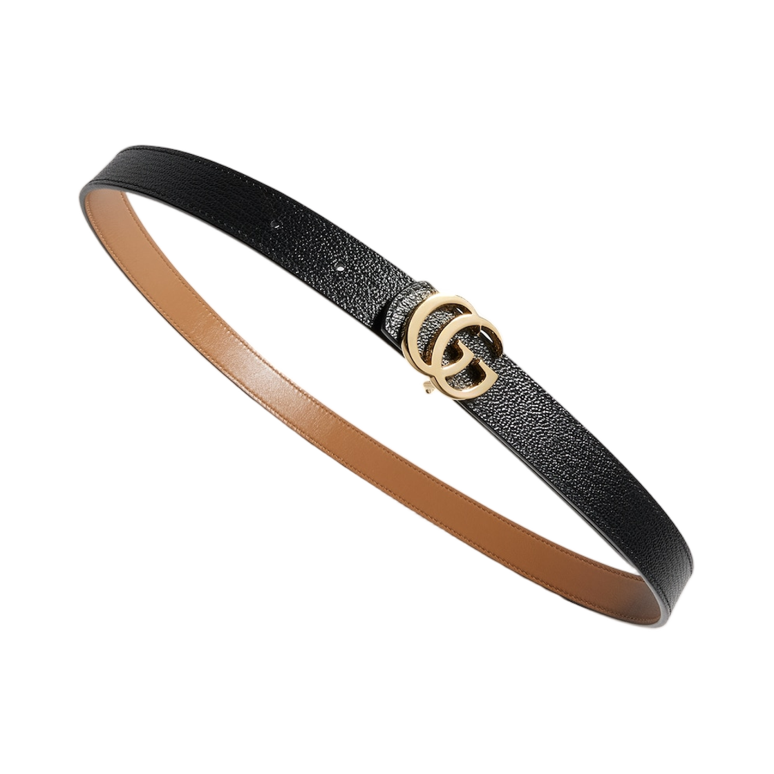 A002CH-AAGRU-1045 (W) Gucci GG Marmont Reversible Thin Belt Black