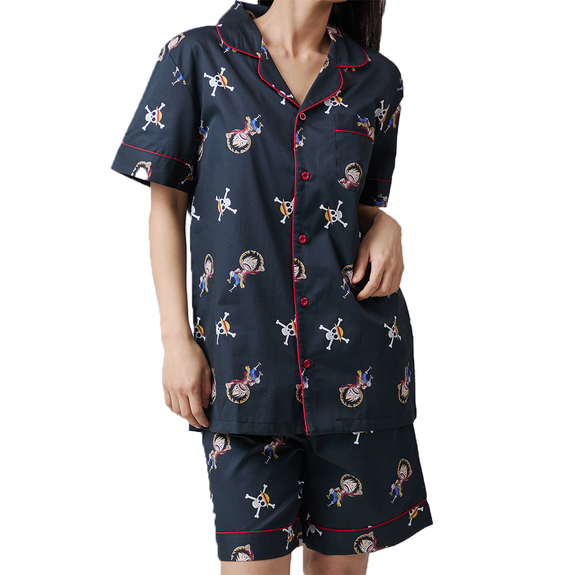 댄꼼마 x 원피스 루피 패턴 반팔 잠옷(DANCOMMA × One Piece Monkey D. Luffy Pattern Short Sleeve Pajama Set) - 2