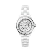 Chanel J12 Watch Caliber 12.2 33mm White Ceramic Steel Diamonds