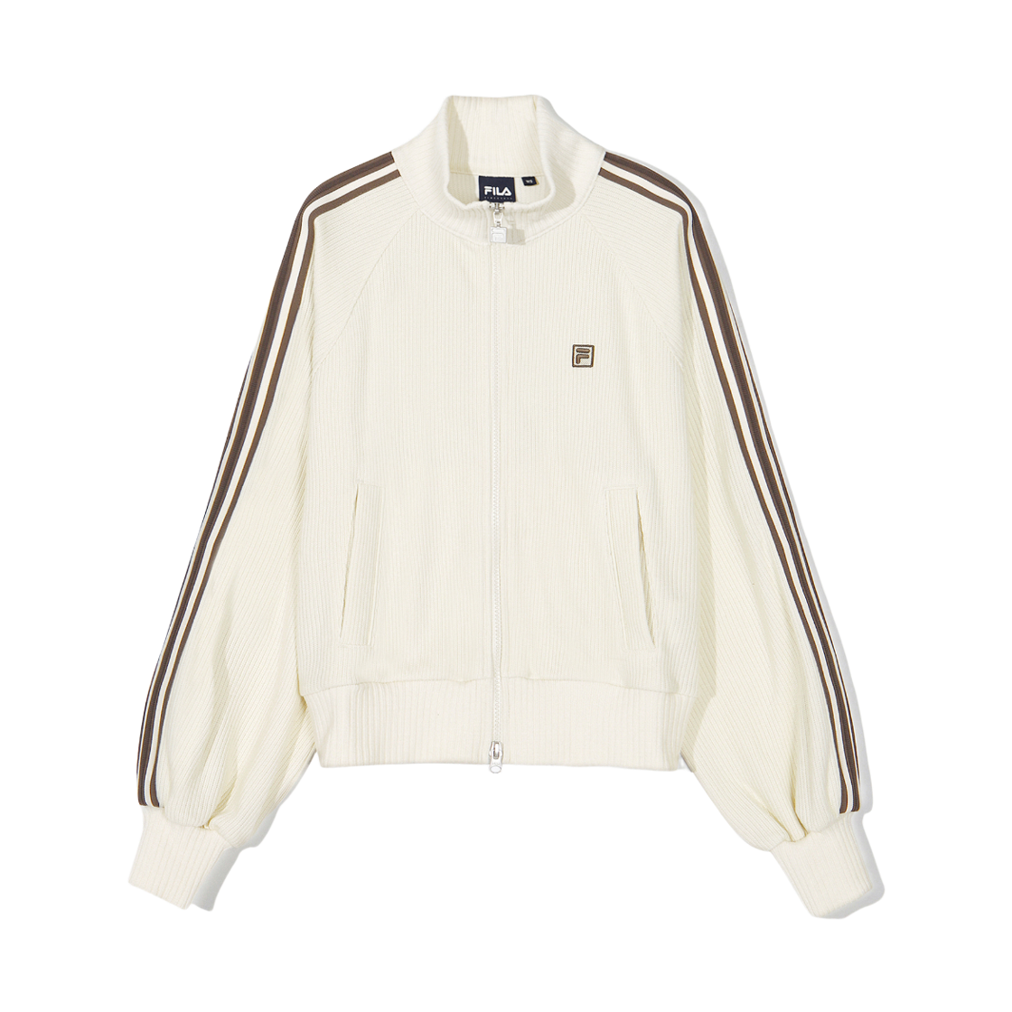 [6% 적립] 휠라 1911 여성 니트 트랙 집업 아이보리([6% 적립] FILA 1911 Women Knit Track Zip-up Ivory)