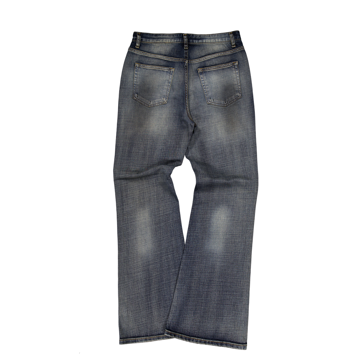 언더마이카 무.175 클래식 로고 오일 워시드 세미 플레어 진 오일 블루(Undermycar Mu.175 Classic Logo Oil Washed Semi Flare Jeans Oil Blue) - 2