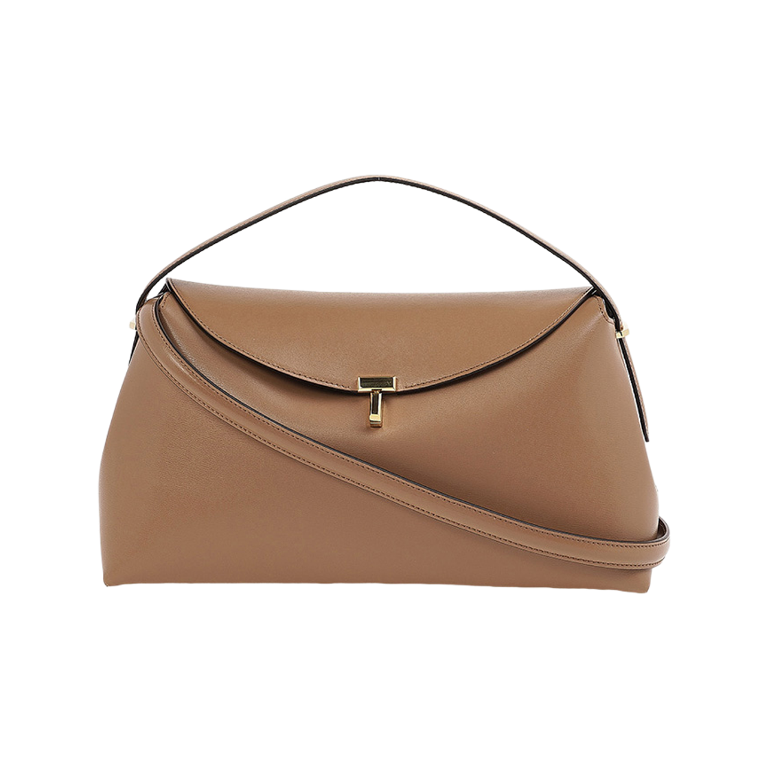 토템 티락 레더 탑 핸들 카멜(Toteme T-Lock Leather Top Handle Camel)
