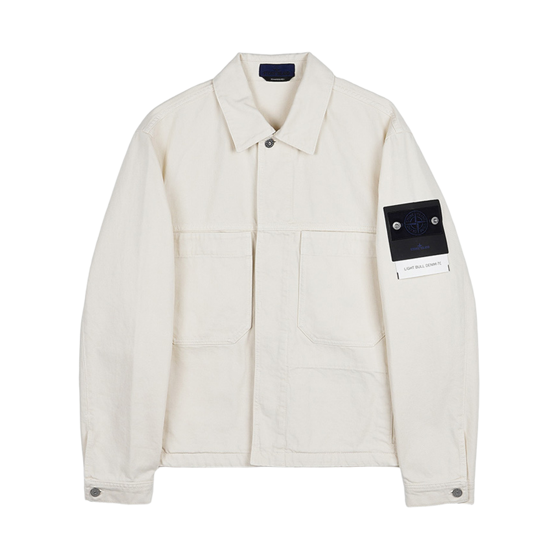 L1S1441000-06S0J24-V0093 Stone Island 4100006 Light Bull Denim-TC Coach Jacket Ivory - 26SS
