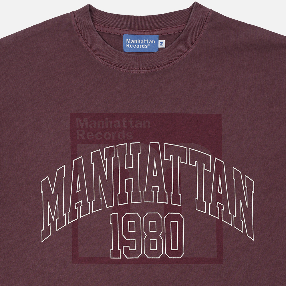 맨하탄 레코즈 피그먼트 스택 로고 티 - 레드(Manhattan Records Pigment Stack Logo Tee - Red) - 4