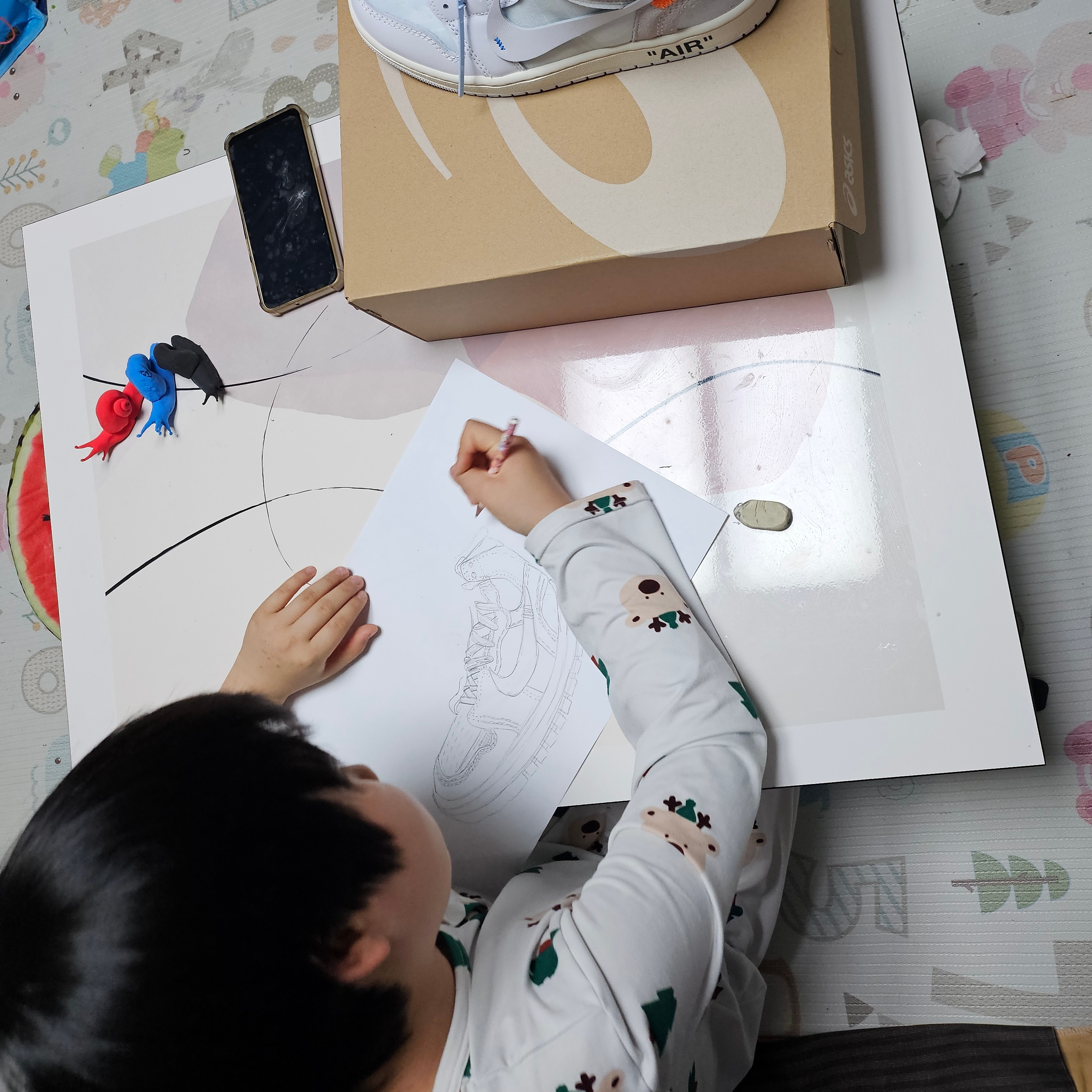 Jordan 1 x Virgil Abloh Archive Retro High Alaska White 착용 스타일 - 4