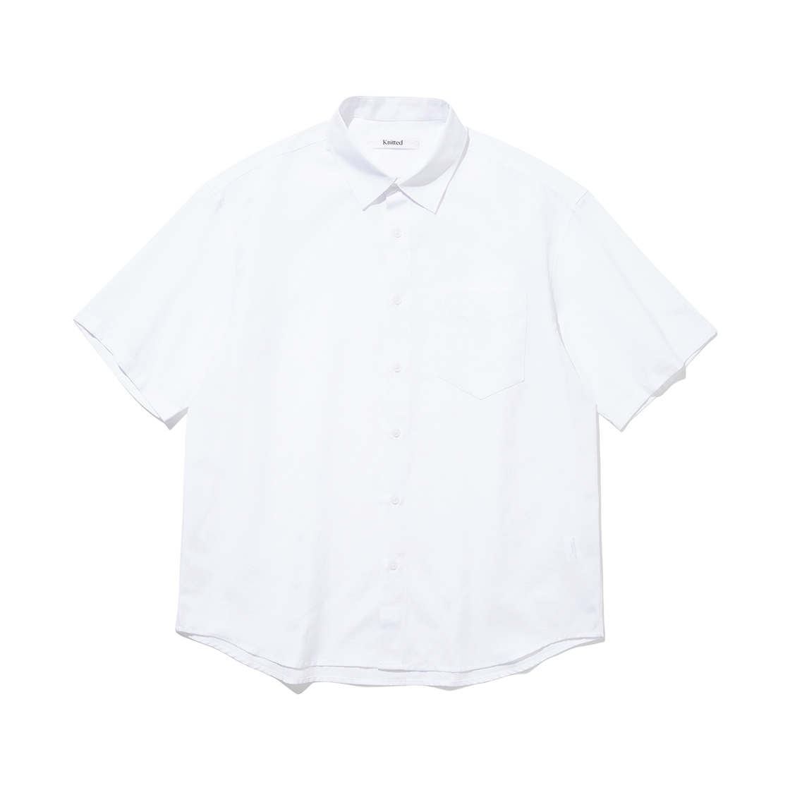 니티드 옥스포드 하프 셔츠 화이트(Knitted Oxford Half Shirts White) - 1