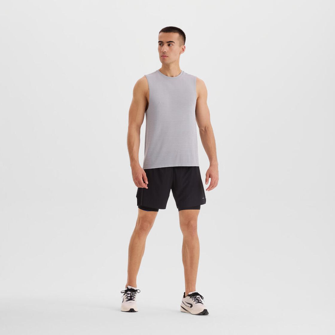 데카트론 남성 러닝 심리스 싱글렛 컴포트 500 실버 그레이(DECATHLON Men's Running Seamless Singlet Comfort 500 Silver Grey) - 4
