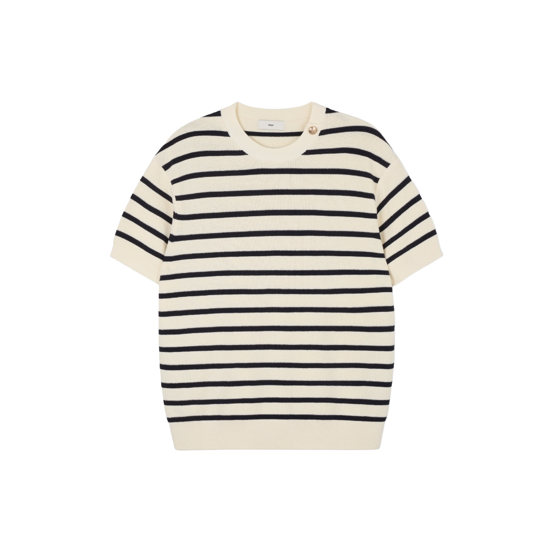 티엔지티 우먼 스트라이프 버튼 니트 아이보리(TNGT W Striped Button Knit Ivory)