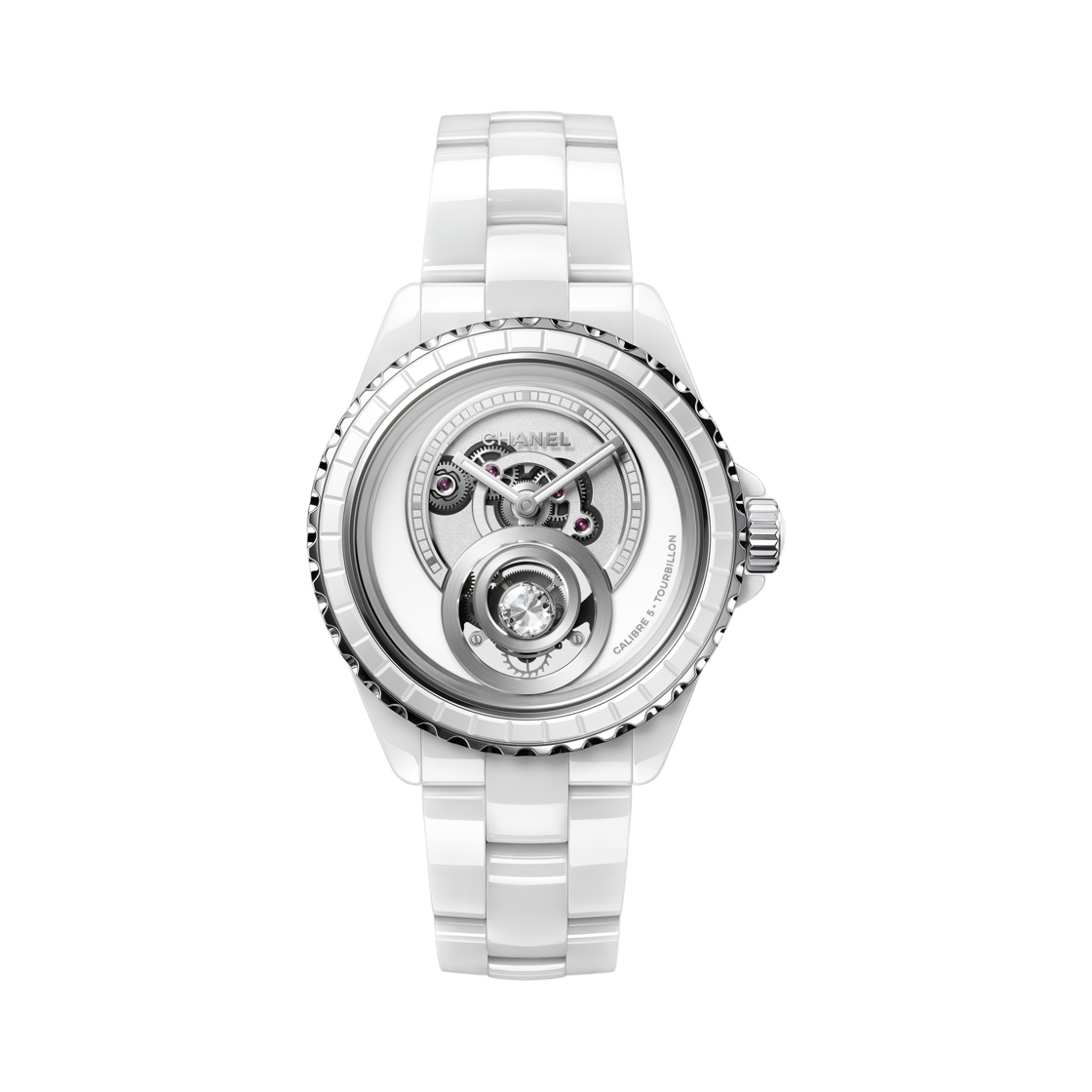 샤넬 J12 다이아몬드 뚜르비옹 워치 칼리버 5 38mm 화이트 세라믹(Chanel J12 Diamond Tourbillon Watch Caliber 5 38mm White Ceramic)
