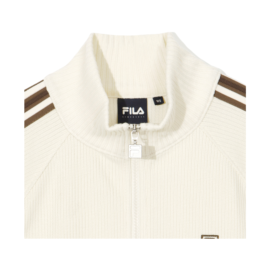 [6% 적립] 휠라 1911 여성 니트 트랙 집업 아이보리([6% 적립] FILA 1911 Women Knit Track Zip-up Ivory) - 3