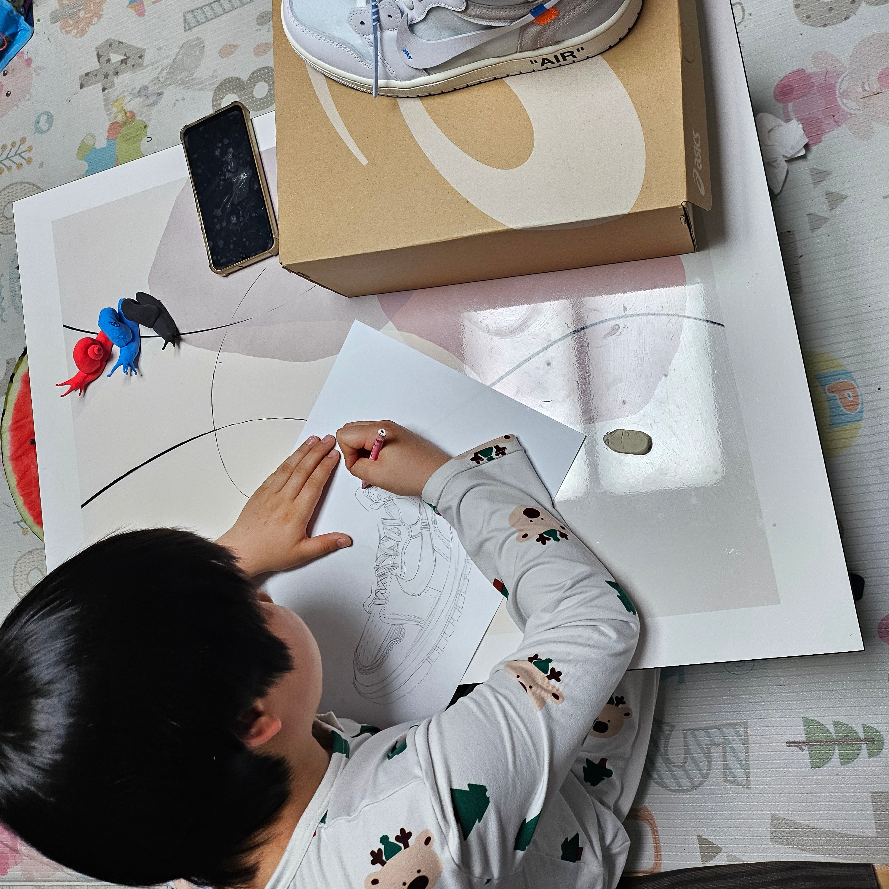 Jordan 1 x Virgil Abloh Archive Retro High Alaska White 착용 스타일 - 3