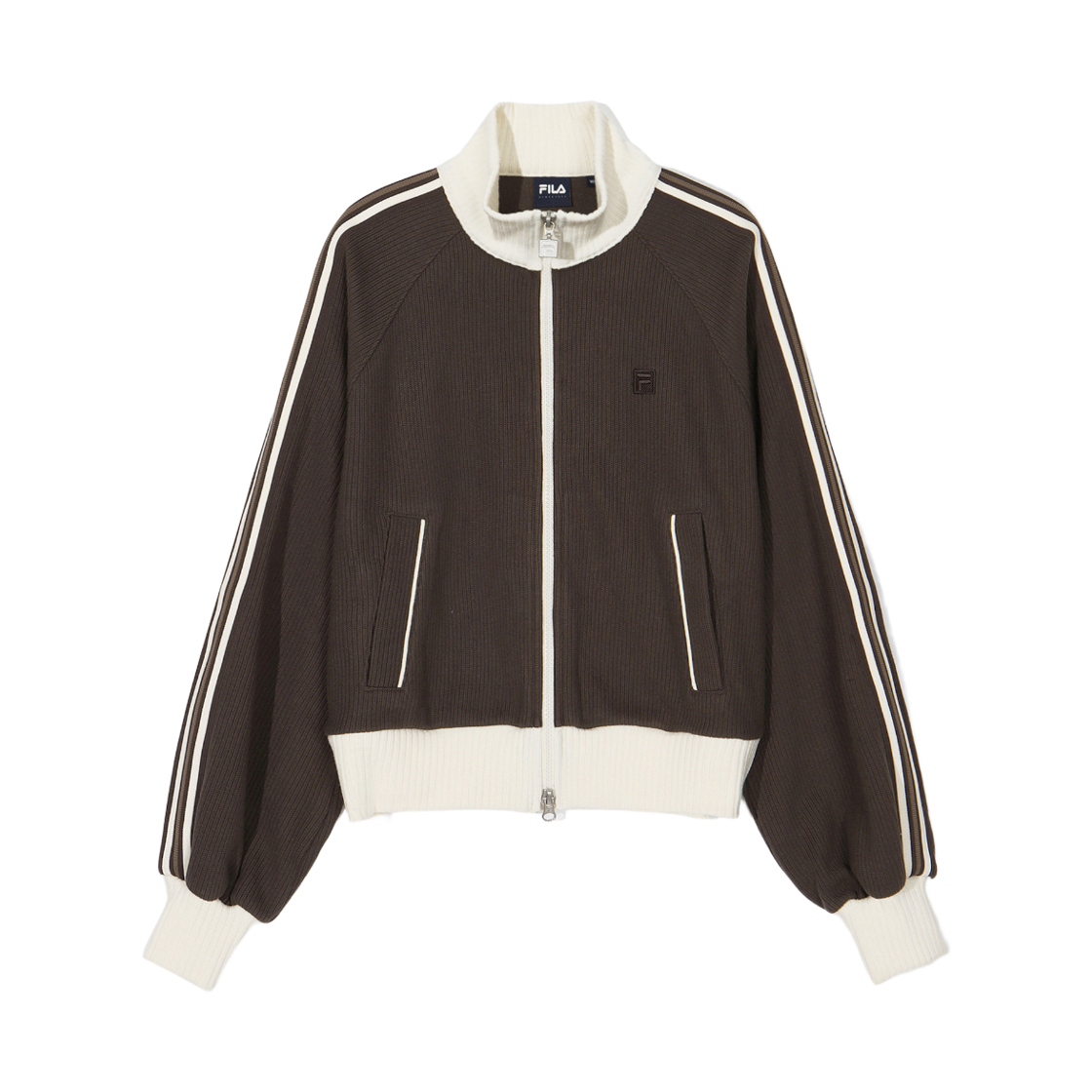 [6% 적립] 휠라 1911 여성 니트 트랙 집업 브라우니([6% 적립] FILA 1911 Women Knit Track Zip-up Dark Brownie)