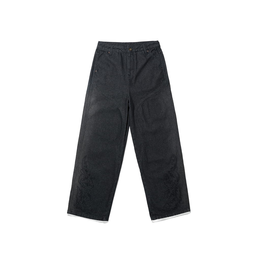 오가프 웨스턴 와이드 팬츠 블랙(Ogarp Western Wide Pants Black)