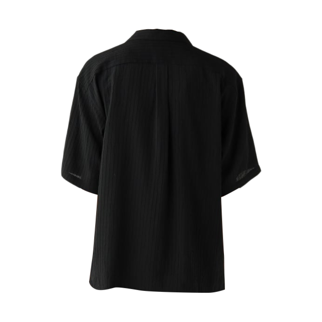 빔즈 하트 턱 스트라이프 윌로우 오픈 칼라 셔츠 블랙(Beams Heart Tucked Striped Willow Open Collar Shirt Black) - 2