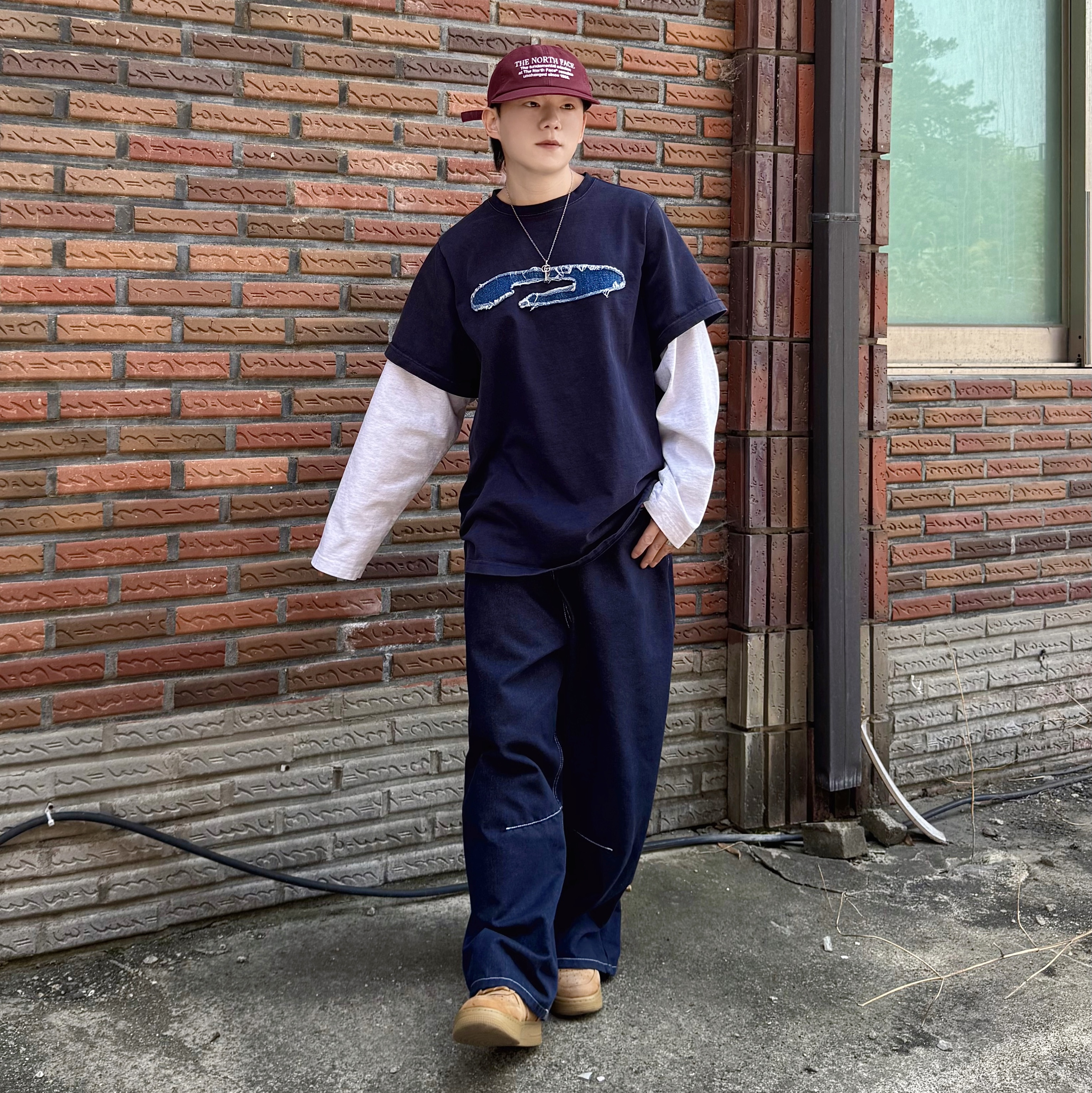 (W) MM6 Maison Margiela Numeric Minimal Signature Ring Polished Silver Palladium, The North Face Vintage Flat Cap Wine - 26SS 착용 스타일 - 1