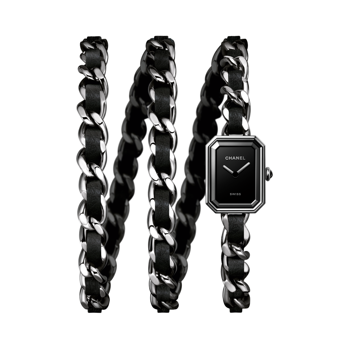 샤넬 프리미에르 아이코닉 체인 워치 스틸 블랙 블랙(Chanel Premiere Iconic Chain Watch Steel Black Black)