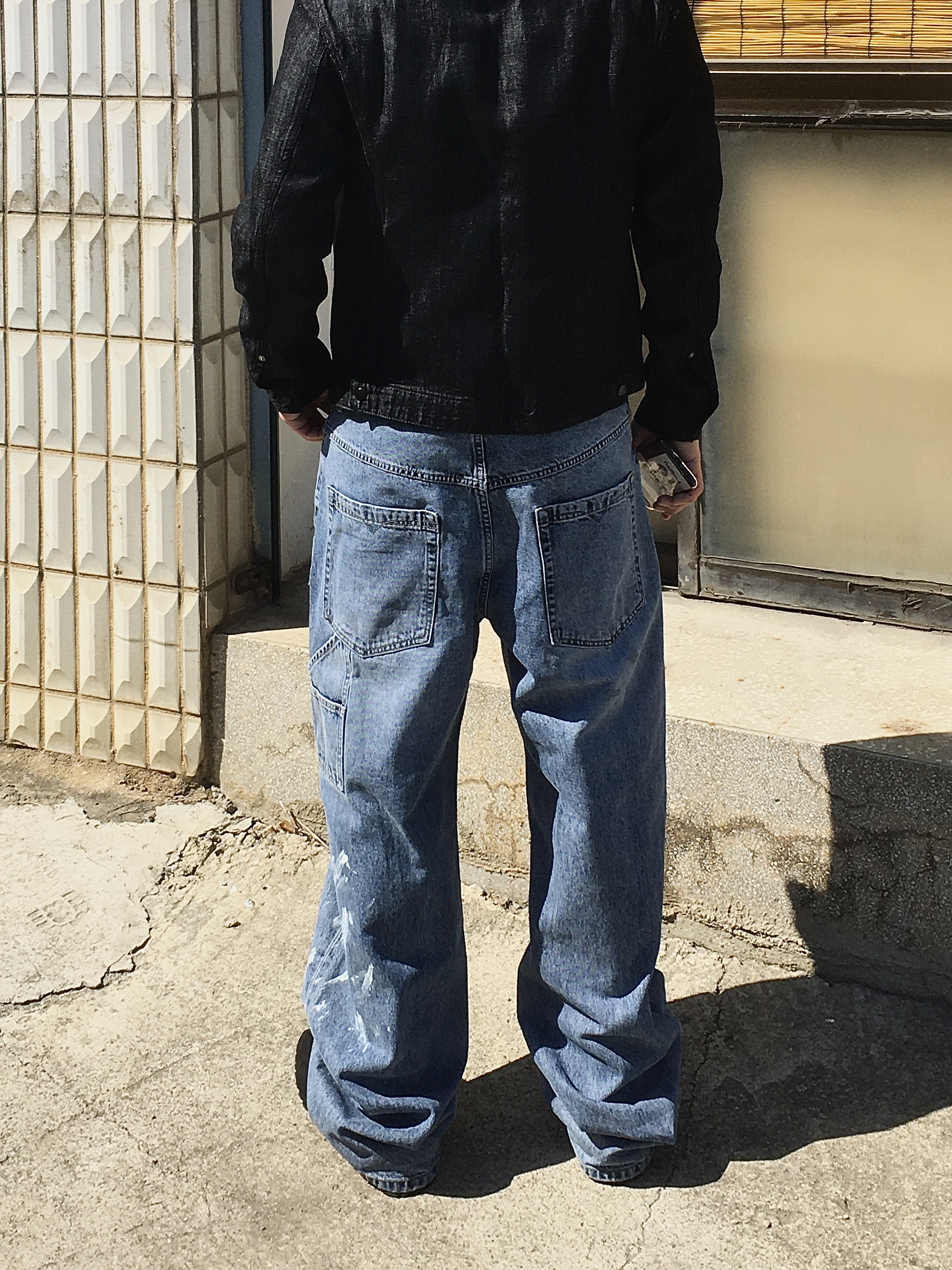 CHOWOO Vintage Washed Downfall Cap Washed Black, CHOWOO Linen Engineered Jacket Black 착용 스타일 - 2