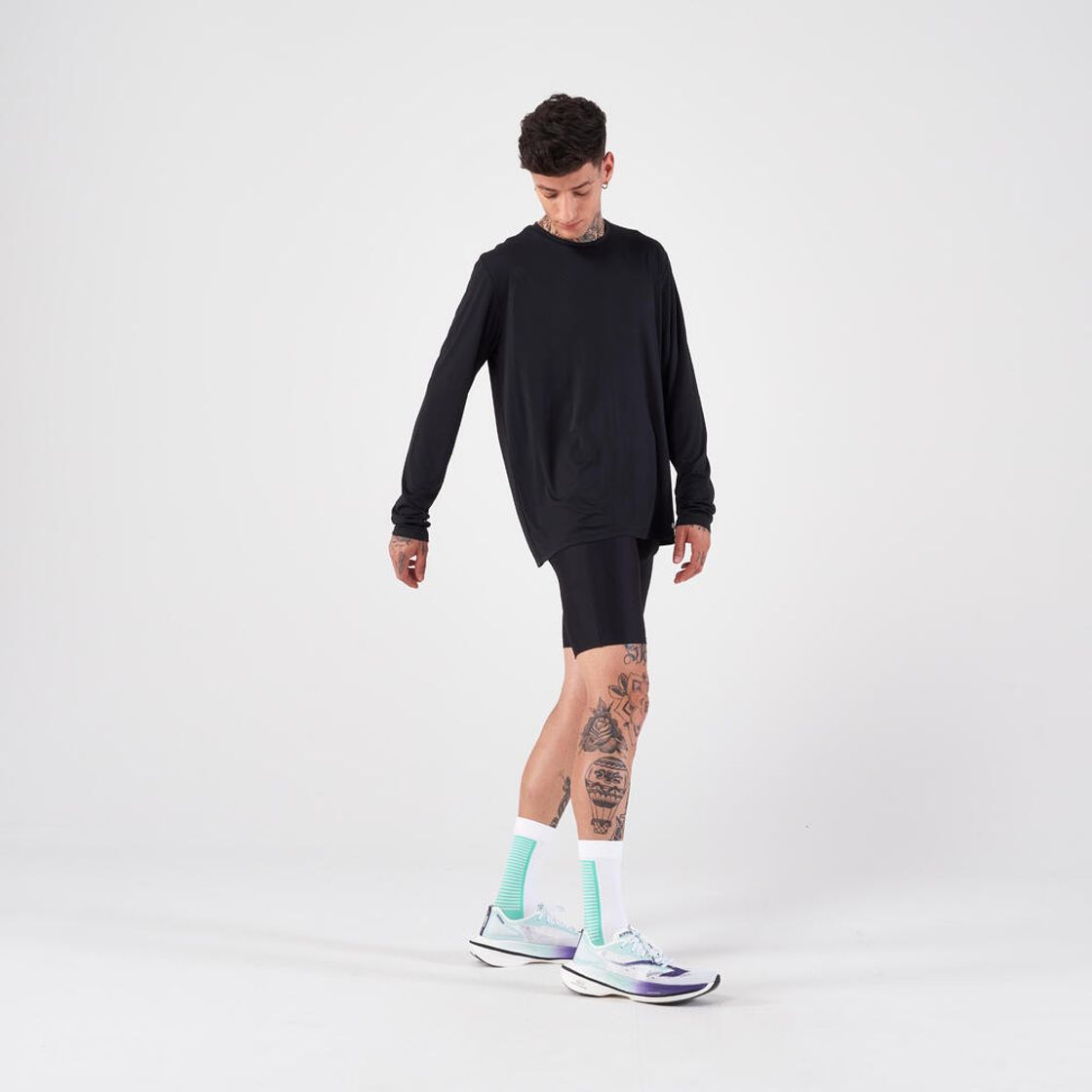 데카트론 남성 러닝 긴팔 티 런 드라이 100 스모크 블랙(DECATHLON Men's Running Long-Sleeved T-Shirt Run Dry 100 Smoke Black) - 6