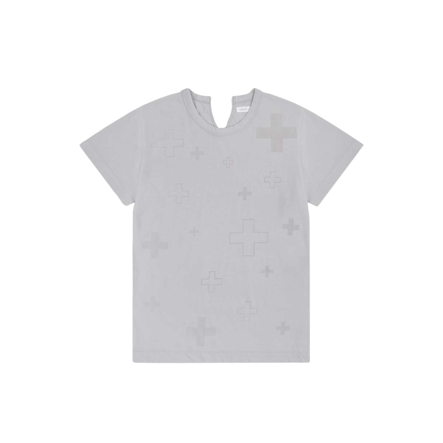 사파리스팟 1/2 스플릿 햄 플러스 티셔츠 그레이(Safarispot 1/2 Split Hem Plus T-Shirt Gray)