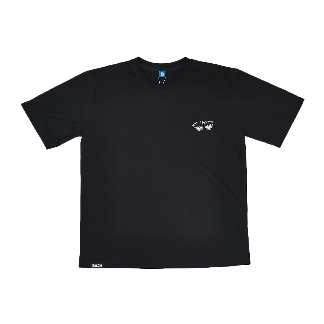 댄꼼마 x 명탐정 코난 코난&남도일 자수 반팔 티셔츠(DANCOMMA × Detective Conan Conan & Shinichi Embroidered Short Sleeve T-Shirt)