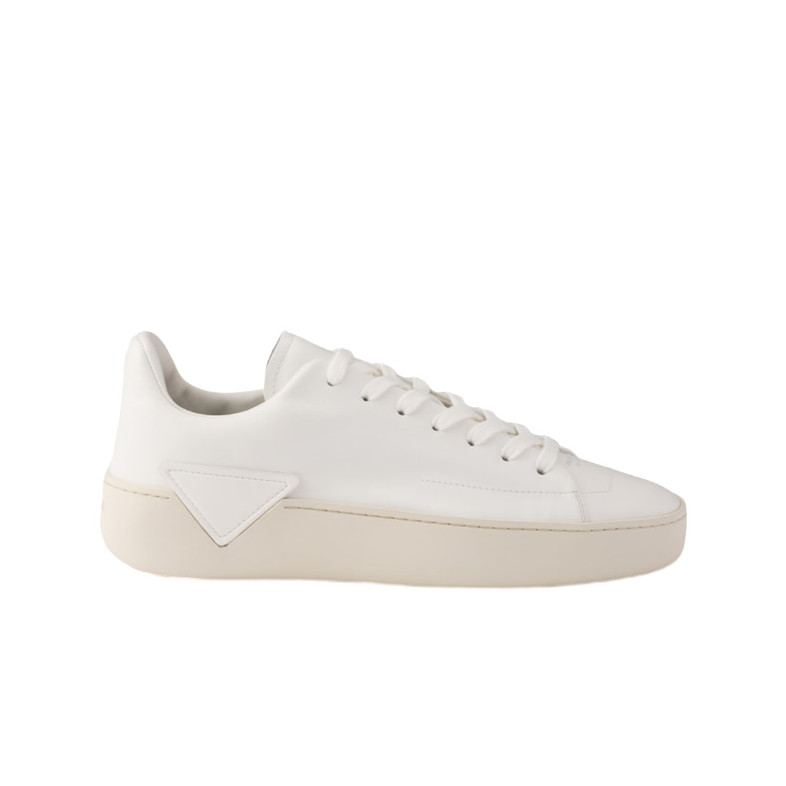 1E530O-070-F0009 (W) Prada Court Leather Sneakers White