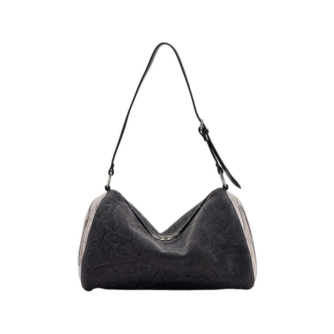 디젤 로드-D-숄더백 트랜스패런트 오발 D 사이드 블랙(Diesel Load-D-Shoulder Bag With Transparent Oval D Sides Black)