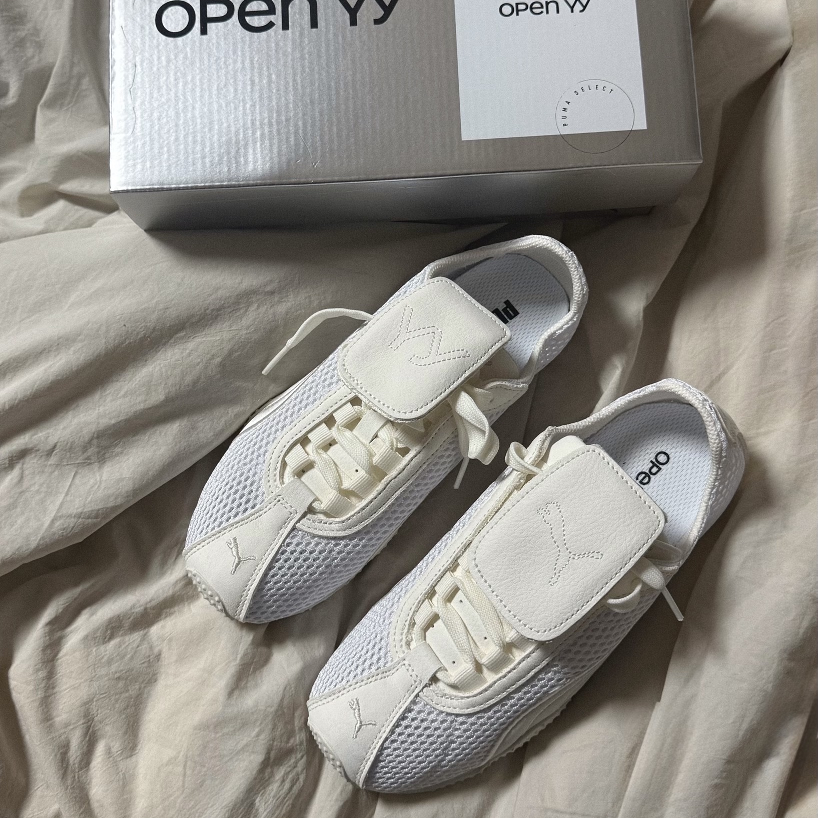 Puma x Open Yy H-street White Warm White 착용 스타일