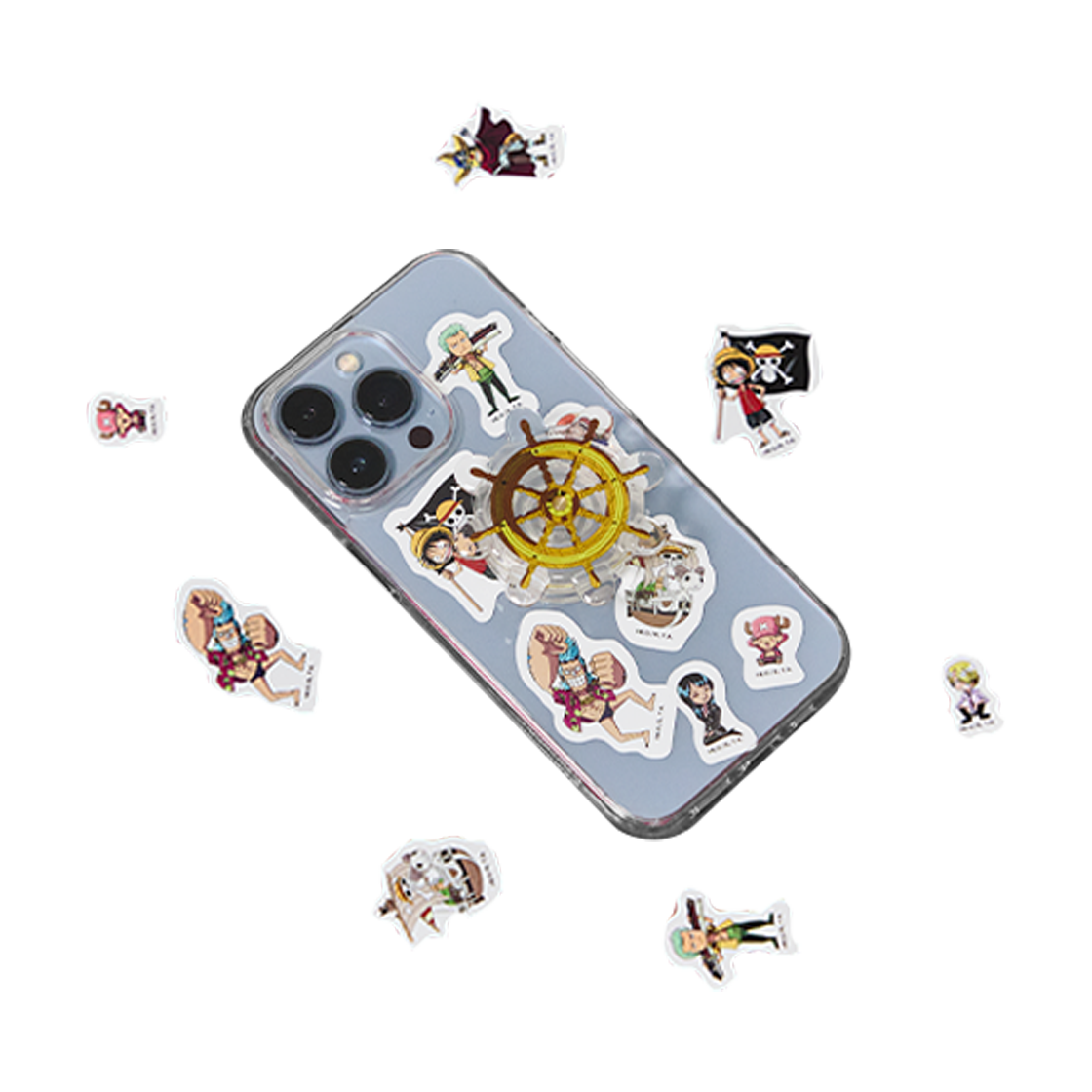 댄꼼마 x 원피스 고잉메리호 스피너 스마트톡+스티커세트(DANCOMMA × One Piece Going Merry Spinner Smart Grip+Sticker Set)