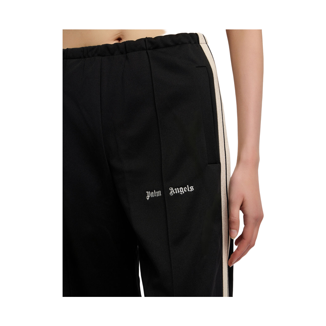 팜엔젤스 클래식 로고 트랙 루즈 팬츠 - 블랙 화이트(Palm Angels Classic Logo Track Loose Pants - Black Off White) - 5