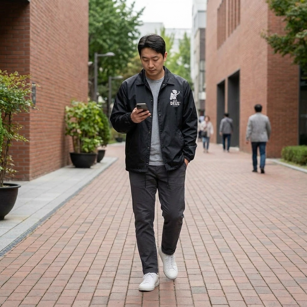 Deus Ex Machina Korea Devil Address Coach Black 착용 스타일