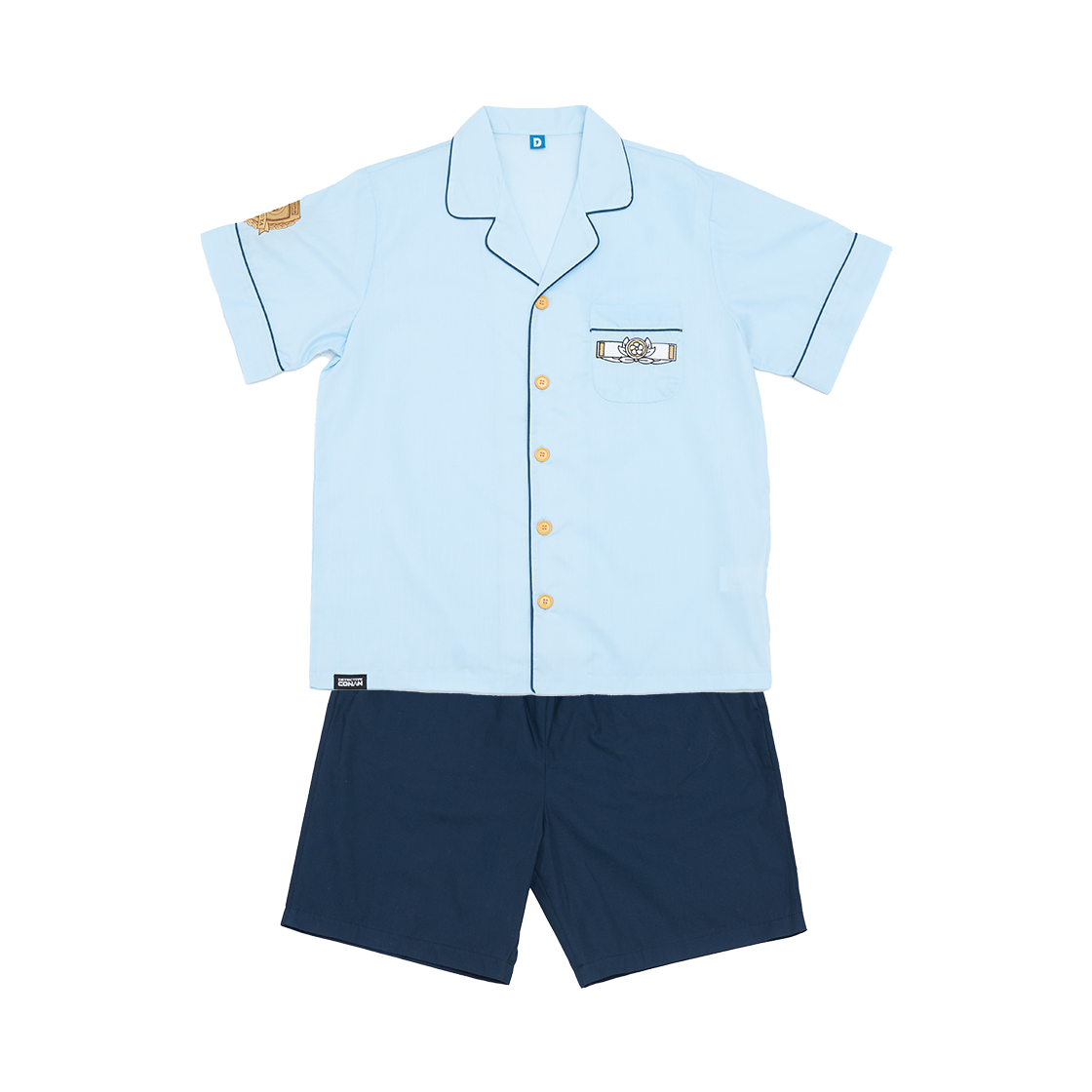 댄꼼마 x 명탐정 코난 강준영 경찰 동기조 반팔 잠옷(DANCOMMA × Detective Conan Kang Jun-young Police Academy Squad Short Sleeve Pajama Set)