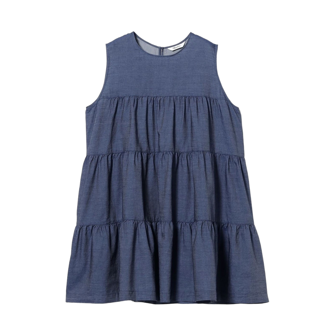 61-01-1023-024 (W) Ray Beams x Gymphlex Tiered Sleeveless Tunic Indigo