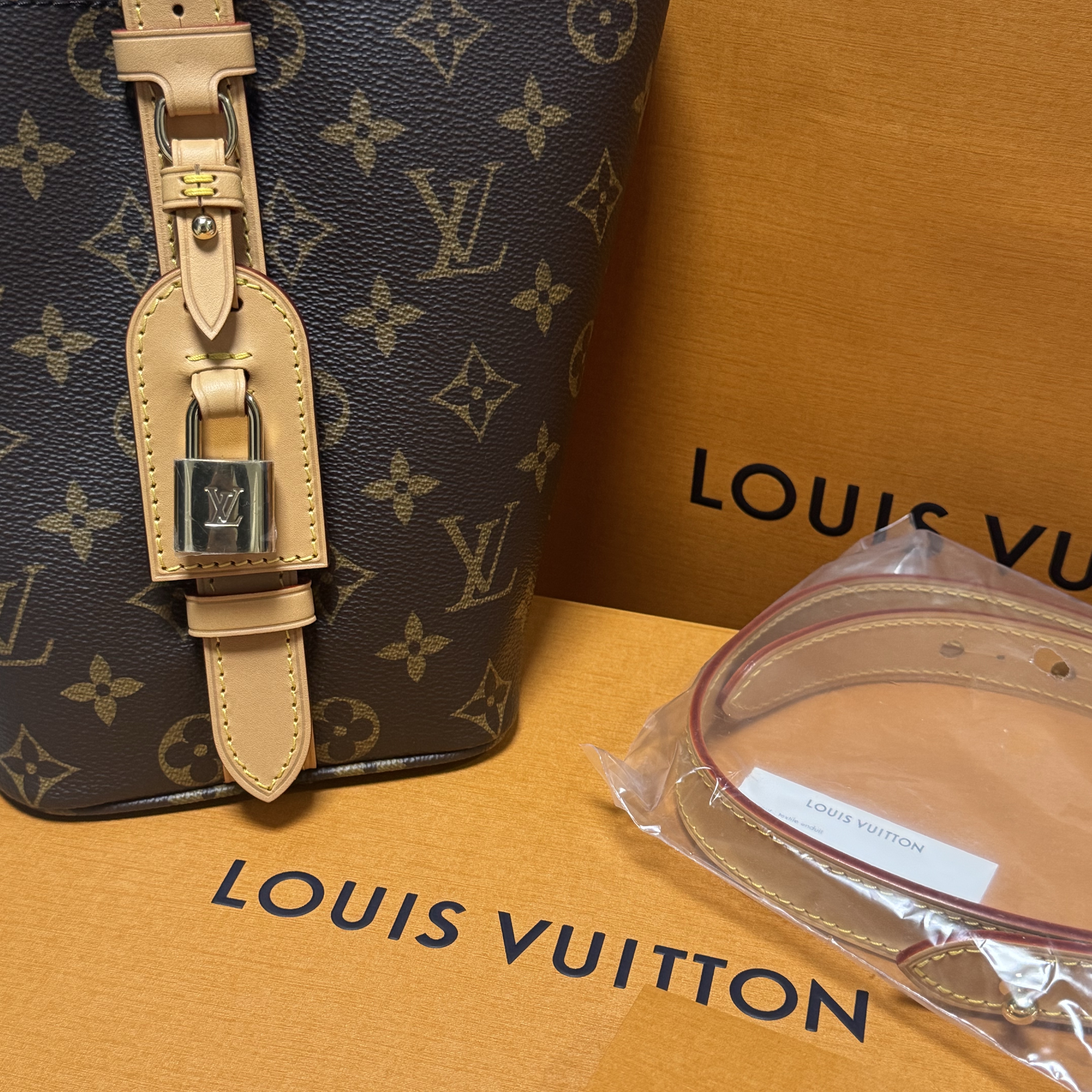 Louis Vuitton All in BB Monogram, (W) Louis Vuitton LV Sneakerina Greige 착용 스타일 - 2