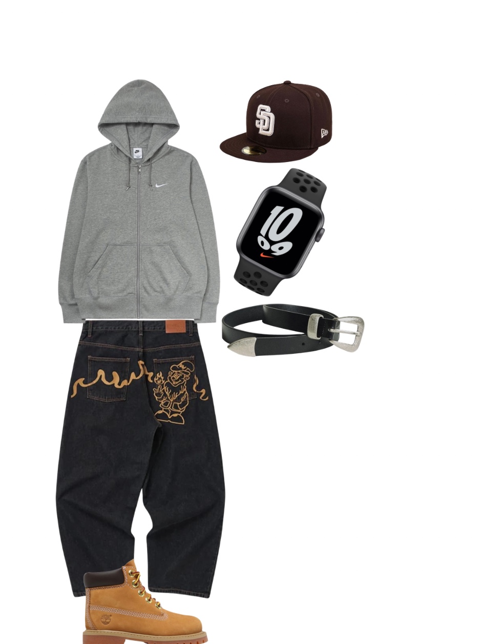 Nike NRG Solo Swoosh Full Zip Hoodie Dark Grey Heather - Asia, New Era MLB Authentic San Diego Padres 59Fifty Fitted Cap Alt Brown 착용 스타일 - 1