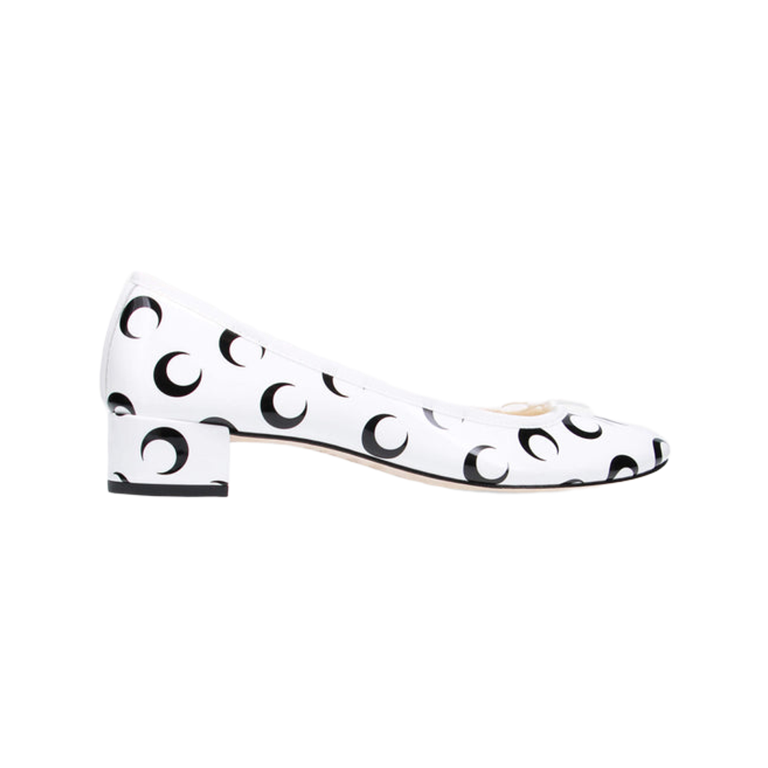 V4235V784 (W) Repetto x Marine Serre Camille Ballet Flats White Black