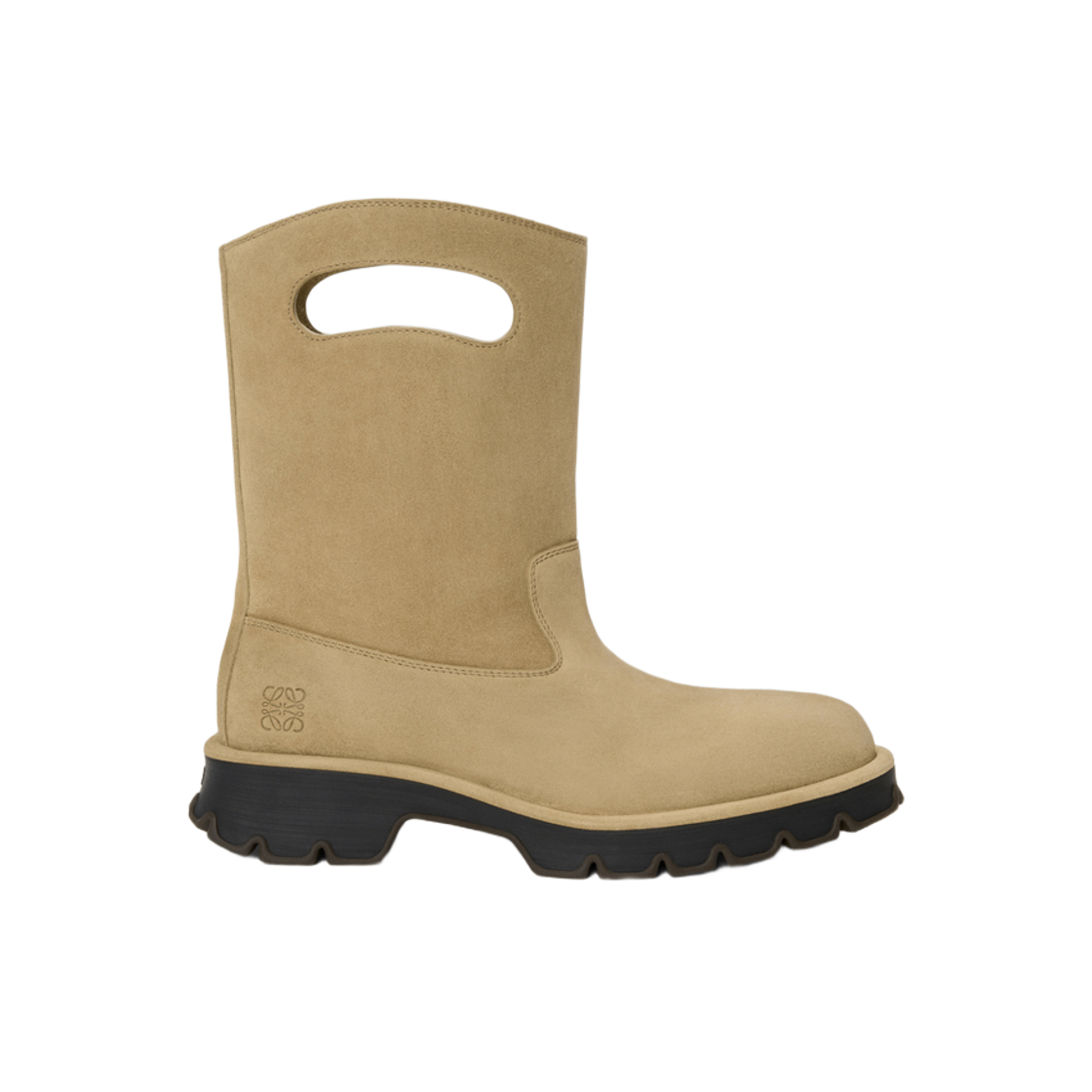 로에베 바비 부츠 인 왁스드 스플릿 카프스킨 사하라(Loewe Bobby Boot In Waxed Split Calfskin Sahara) - 1